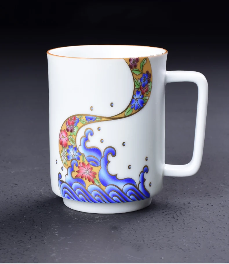 Jingdezhen чайная кружка 280 мл чашка для воды мастер завтраки кружки для кофе и молока Глазированная керамическая чашка посуда для чая Посуда для напитков контейнер для украшения