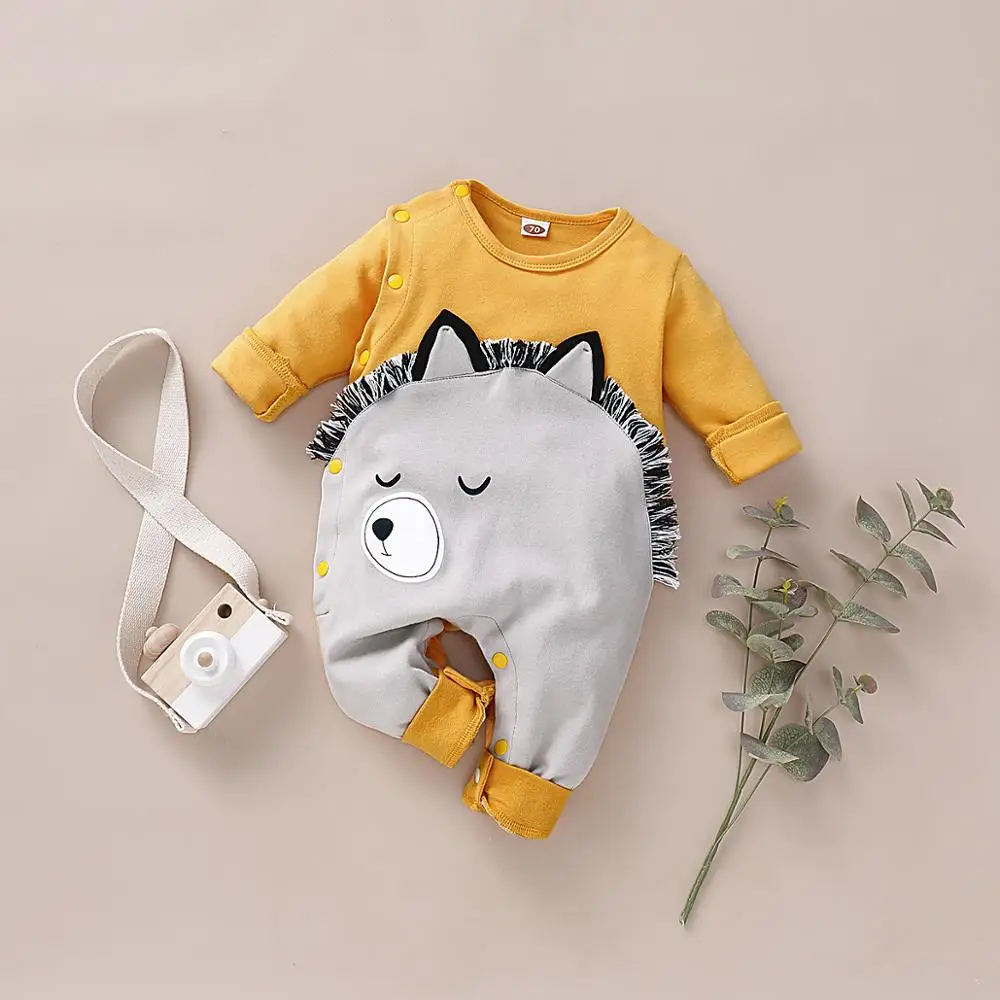 Baby Rompers Boys Clothes Cute Cartoon Pattern Newborn Infant Girl Jumpsuits Long Sleeve Toddler Kids Overalls One Piece Costume