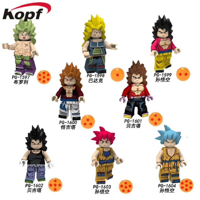 

PG8182 Single Sale Bricks Dragon Ball Action Figures Broli Burdock Son Goku Gogeta Building Blocks Model For Children Toys