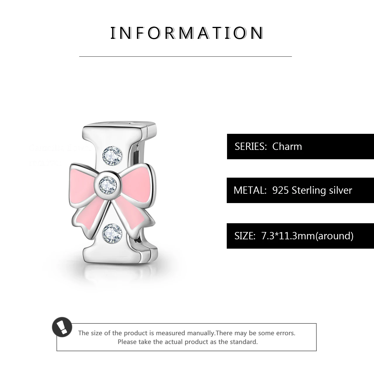 Fit Original Reflection Charms Bracelet DIY Alphabet Letter I Pink Bow Clip Charm 925 Sterling Silver Letter Bead Jewelry Making