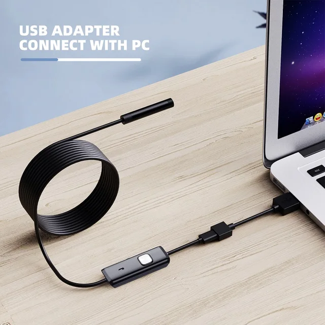 Endoscope Mini Caméra 3 En 1, 7mm Micro USB Type-C 6 LED Étanche,  Compatible Smartphone Tablette Android Et PC