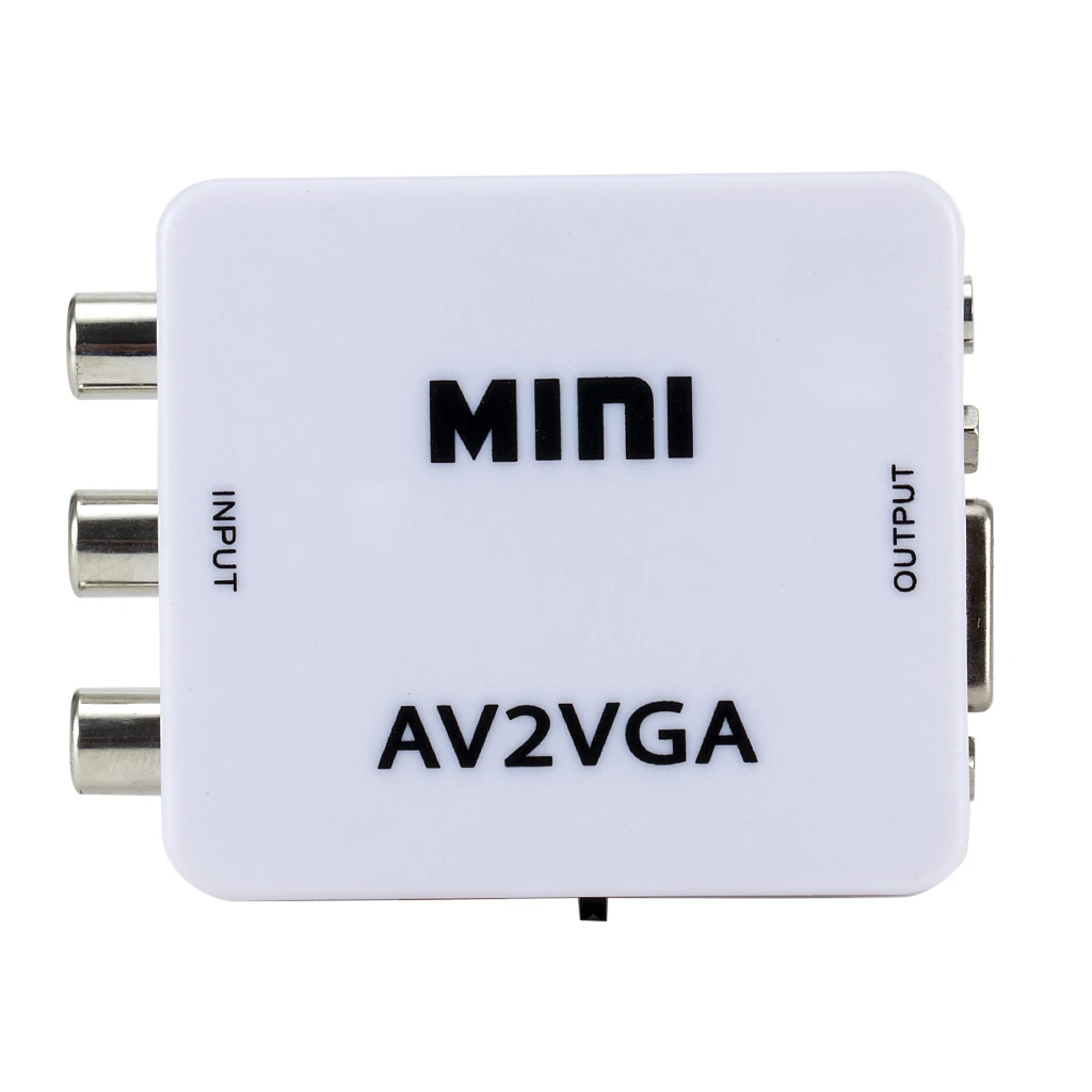  Mini HD Video Converter Box Convertitore AV2VGA AV RCA CVBS a VGA Video Converter Conversor Con 3.5