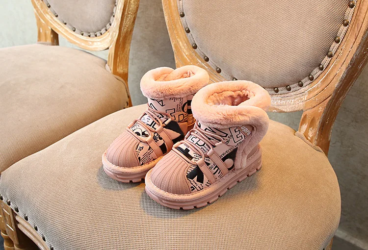 Детская обувь; зимние ботинки для девочек; бархатная утепленная детская обувь для девочек; зимние теплые ботинки для малышей; розовые ботинки для маленьких принцесс