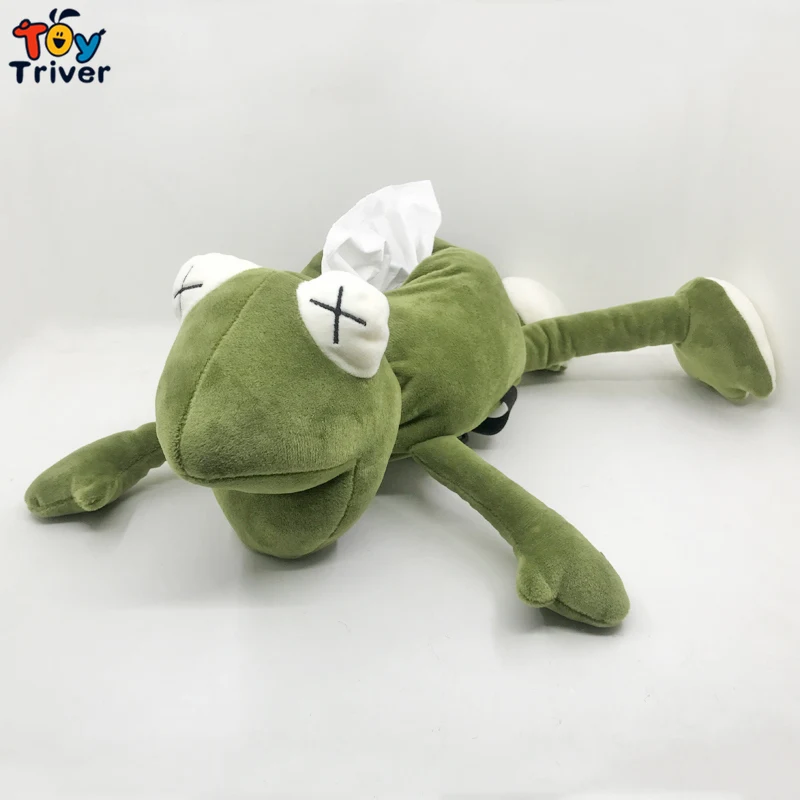 

Funny Kawaii Frog Plush Toy Triver Tissue Box Cover Case Napkin Paper Holder Car Home Kitchen Room Toys Decor Birthday Gift