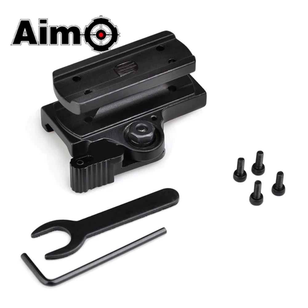 BK Aim-O Softair Riflescope Base Тактический QD Крепление для T1 T2 Red Dot Airsoft телескоп Крепления подходят 20 мм рельсы AO1702 охотничья оптика - Цвет: BK