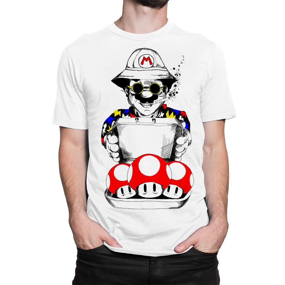 Mario X Fear And Loathing In Las Vegas Art Футболка мужская женская футболка все размеры летняя |