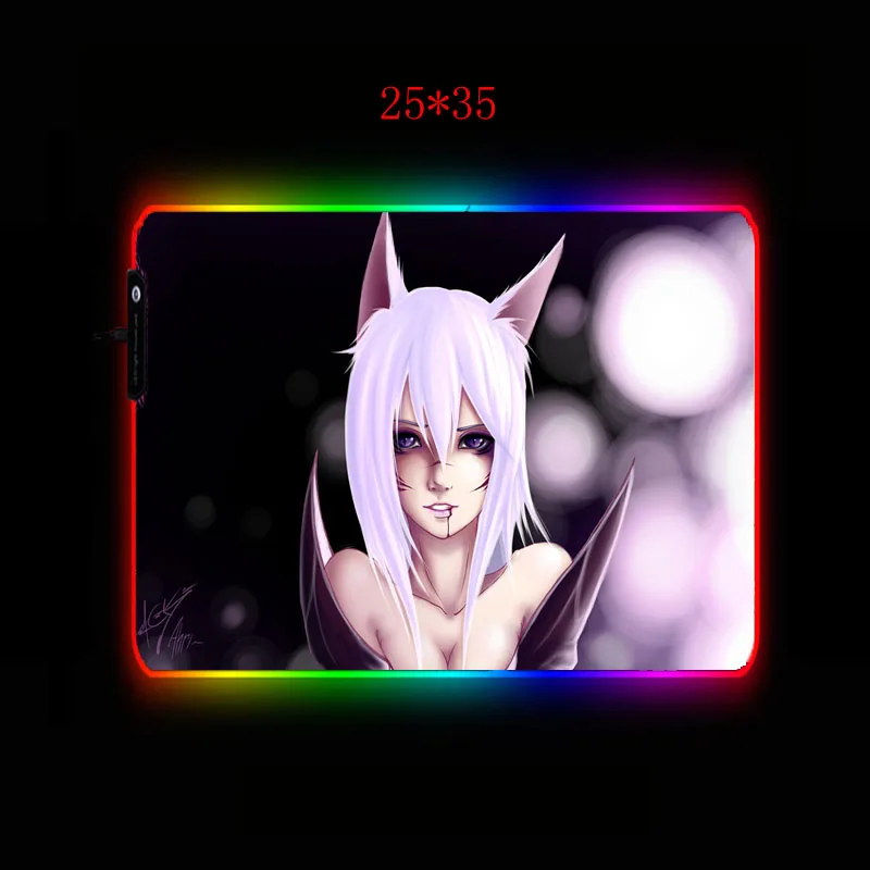 XGZ Anime Sexy Girl Gaming Mouse Pad RGB Large Mouse Pad Gamer Computer Mousepad Led Backlight Keyb