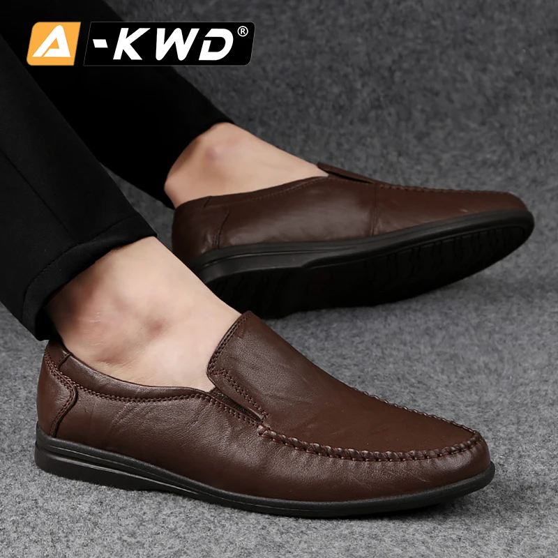 Модная обувь г.; коричневые, черные лоферы; Sapato De Couro Masculino; мужские роскошные лоферы из натуральной кожи в Корейском стиле; Простая мужская обувь