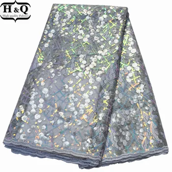 

2020 Shiny Tulle Lace Nigerian Sequins Lace Fabric Asoebi Style African Net Lace Fabric Embroidered Lace For Wedding Bride Gown