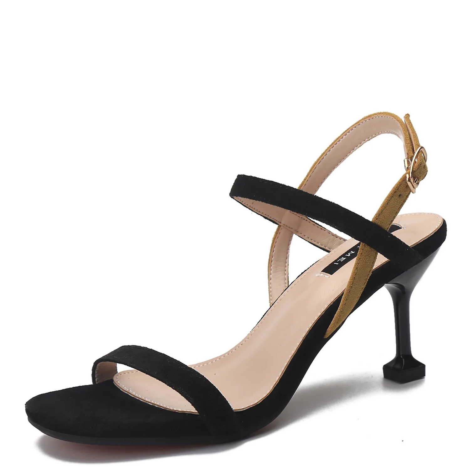 

899-3 Mixed Colors Low Top Cat with Peep-Toe Sandals Women's 2019 Summer New Style WOMEN'S Shoes Fashion High Heel Shoes