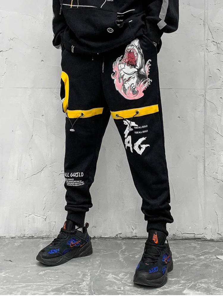 Aolamegs спортивные штаны в стиле хип-хоп с принтом, мужские мешковатые штаны с эластичной резинкой на талии, модные уличные крутые штаны-шаровары, уличная одежда