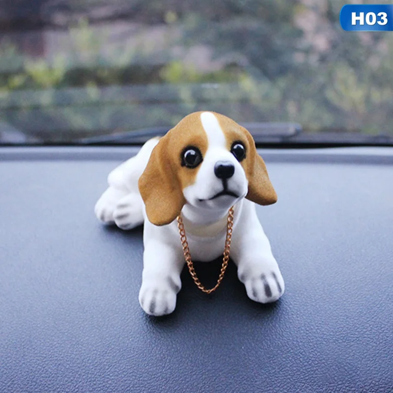 Bobble Head Dog Car Dashboard Doll Auto Shaking Head Toy Ornaments Car Interior Furnishings Decorations - Название цвета: H03