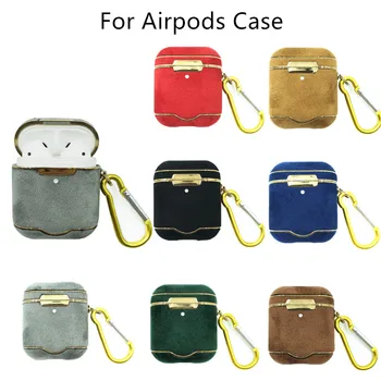 

For AirPods Case Plush Gold-plated Hard Protective Cover for Apple Wireless Bluetooth Headset Shockproof Shell for Airpods 2