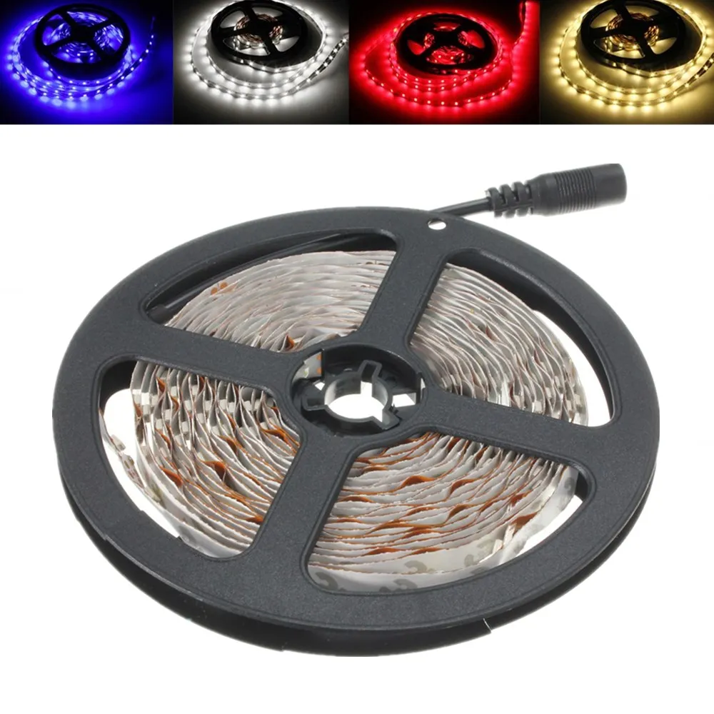 

12V 5m Led Strip DC connect Flexible Non-Waterproof Best Led Strip Lights SMD3528 LED Diode Tape Light for HDTV Desktop Screen
