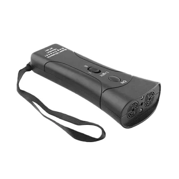 

Pet Dog Anti Barking Stop Bark Training Device Trainer LED Ultrasonic Handheld Ultrasonic Repeller Without Battery NEW