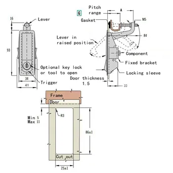 

Adjustable Flush Lever Compression Latch Key Lock Door Lock Cabinet Lock Distribution box Tin Trunk Office File Network Cabinet