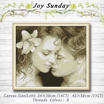 

Nostalgic lovers decor painting dmc 14CT 11CT counted cross stitch kits embroidery sets Needlework Sets Home decor
