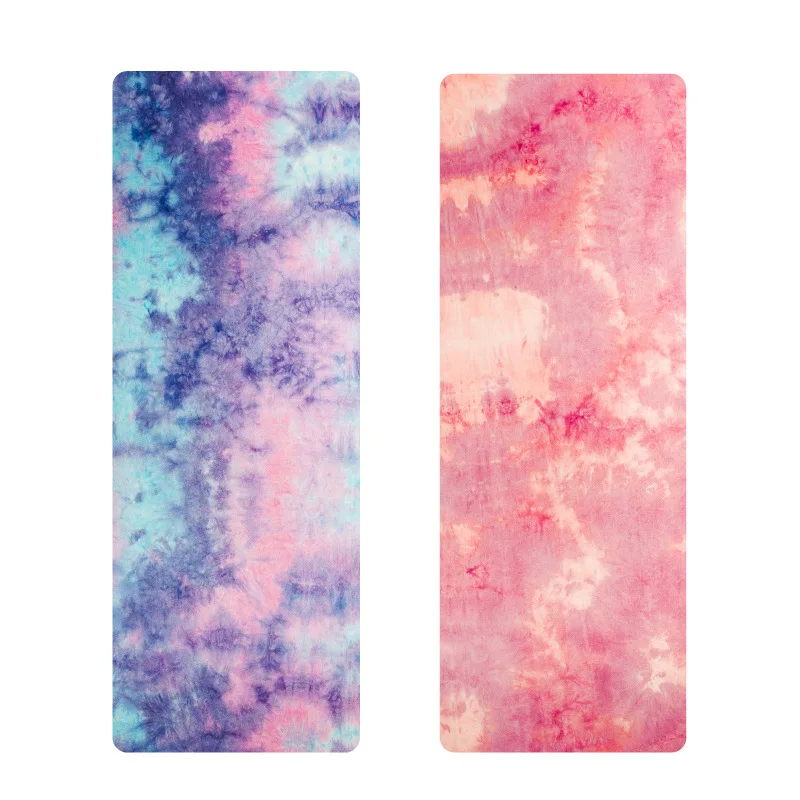 Цифровой Коврик для йоги с принтом Tie-dye Натуральный каучук Коврик для йоги стиль замша сублимационная передача йога коврик