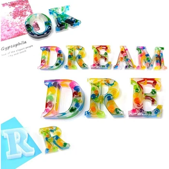 

1 Set DIY Crystal Epoxy Resin Mold Letter Number Keychain Pendant Silicone Mould M2EA