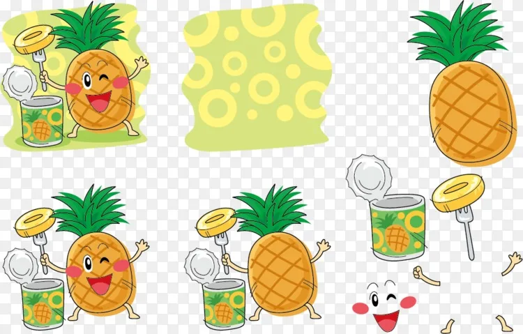 菠萝q版插图 食用菠萝罐头表达载体png图片素材免费下载 图片编号278555 Png素材网