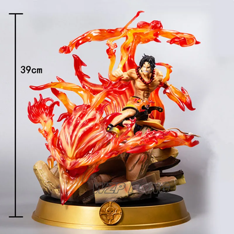39 см аниме one piece Portgas D Ace битва форма статуя ПВХ фигурка Коллекционная модель украшения игрушки подарок на день рождения