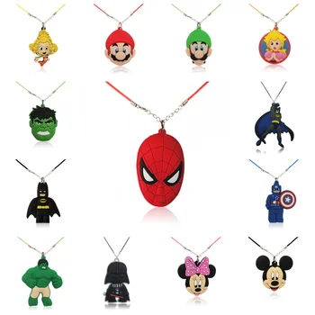 

500pcs Mickey Mario Avengers Batman Star Wars Super Heroes Pendant Necklaces Torques Chains Kids Gifts Party Favor