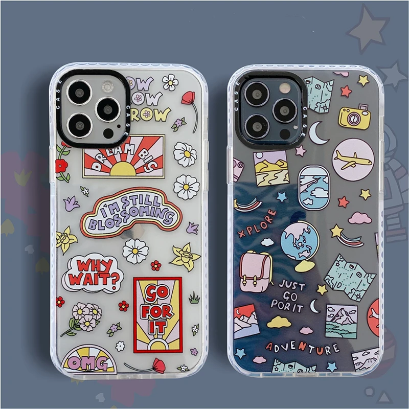 Personality Flowers tags Air ticket soft silicon phone case for apple iphone 7 8 plus 11 Pro X XS XR MAX 12 MiNi SE 6 6S cover | Мобильные