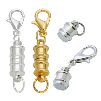 

10pcs Strong Magnetic Clasps Fit Necklace Gold/Silver Color Metal Lobster Clasp Connectors For Diy Jewelry Making