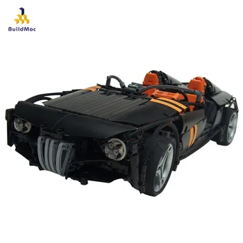 

BuildMoc Technic Car Toys Concept Super Sports Vehicle City Racing Black Convertible Car Assembly Building Blocks For Children
