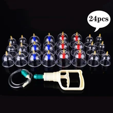 24/28 шт. вакуумного массажа может китайские медицинские банки чашки целлюлита всасывания чашка для терапии обратно для расслабления тела для улучшения циркуляции крови всасывающие насосы