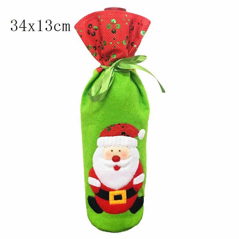 Рождественские украшения, винный чехол для бутылки, вечерние украшения стола, Санта-Клаус, снеговик, вечерние принадлежности, рождественские поделки - Цвет: 9