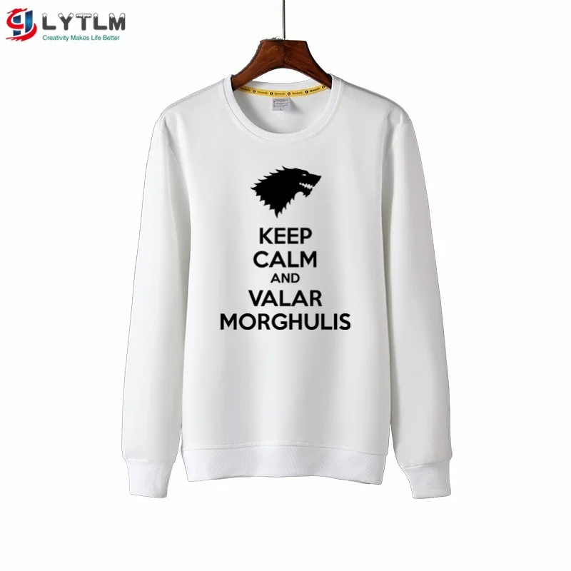 LYTLM House Stark/Детские толстовки с капюшоном с героями мультфильмов, толстовка с волком для девочек, сохраняющая спокойствие и Валар моргулис, осень, толстовки для мальчиков
