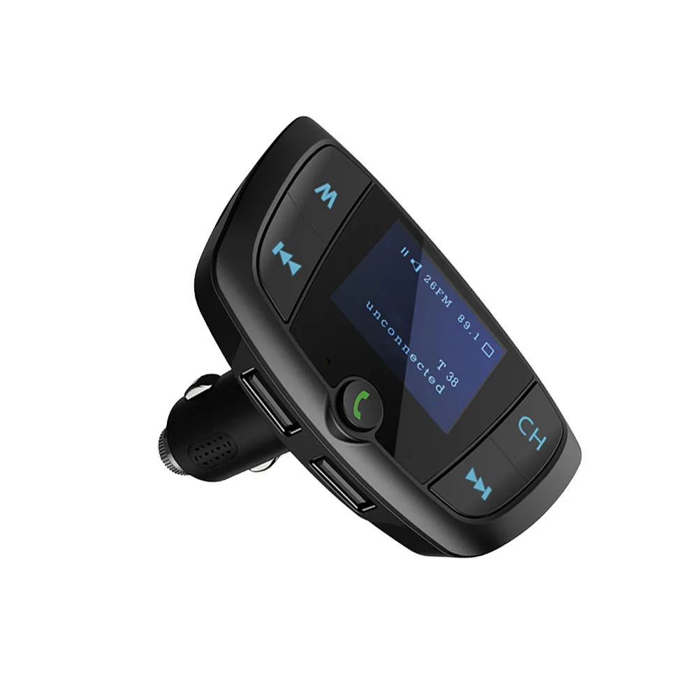 1 шт. автомобильное зарядное устройство с двумя портами USB, автомобильное зарядное устройство для мобильного телефона, Mp3, FM, музыкальный плеер, автомобильный дисплей для диагностики напряжения