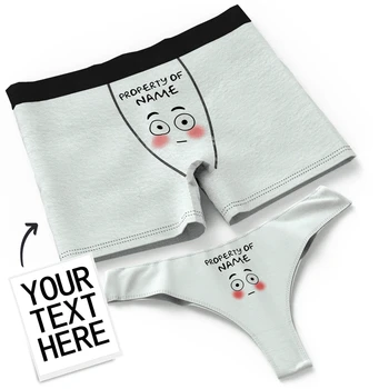 

Personalized Couple Name Weddding Gift, Property Of Your Name Flushed Face Underwear, Custom Anniversary Valentine's Day gift
