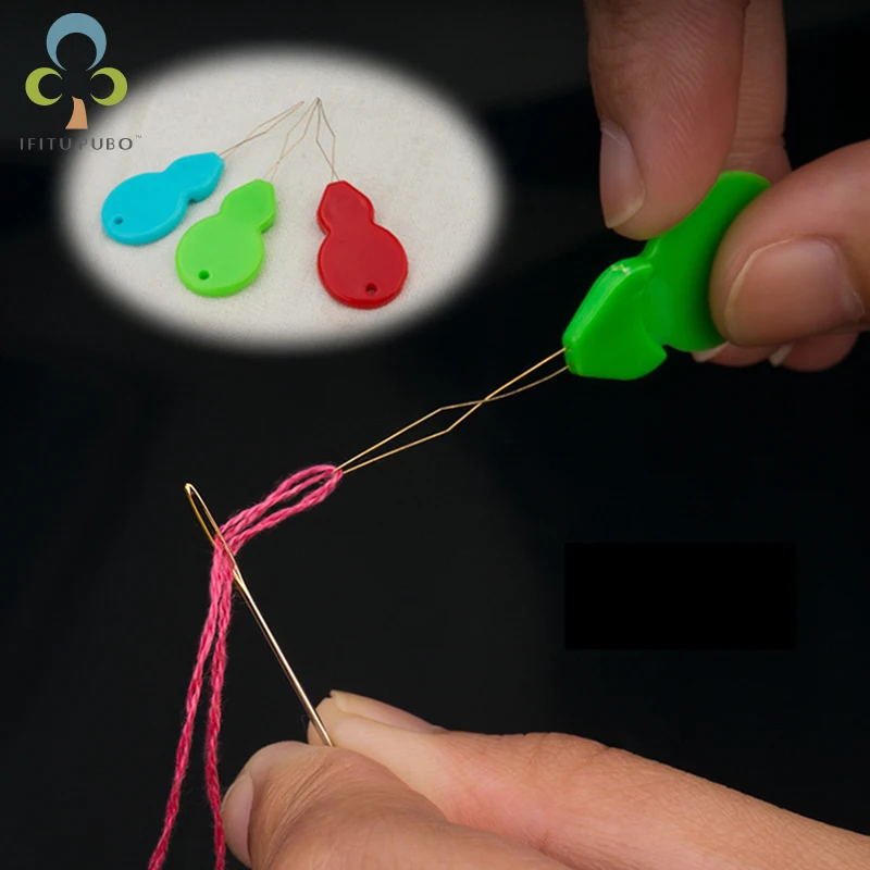 

10Pcs Color Plastic Needle Threader Gourd-shaped Threader Threader Sewing Machine Accessories LXX