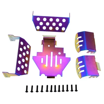

5Pcs Multicolor Stainless Steel Chassis Armored Protection Skid Plate for Traxxas TRX-4 TRX4 82056-4 RC Car Protection Board