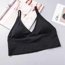 Liva/Цельный Мягкий Топ для девочек, регулируемый плечевой ремень, глубокий v-образный вырез, Топ нарядный лиф, нижнее белье