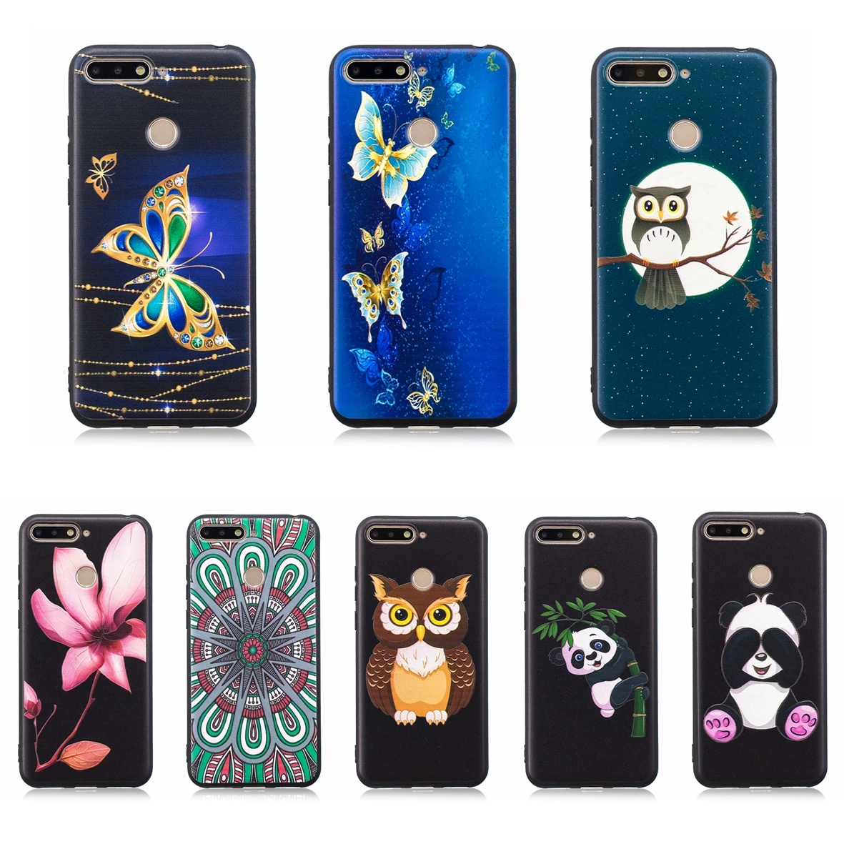Luxury Case For Huawei Honor 7A Mobile Phone Bags Cover Shells Honor7A Soft TPU Silicone Cartoon Patter Bumper Cases |