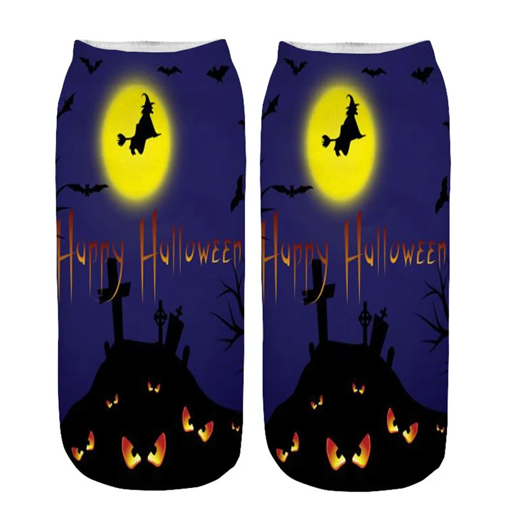 

Halloween explosion print socks casual work business socks 3D Halloween pumpkin print medium sports socks ђлки аниме 50*