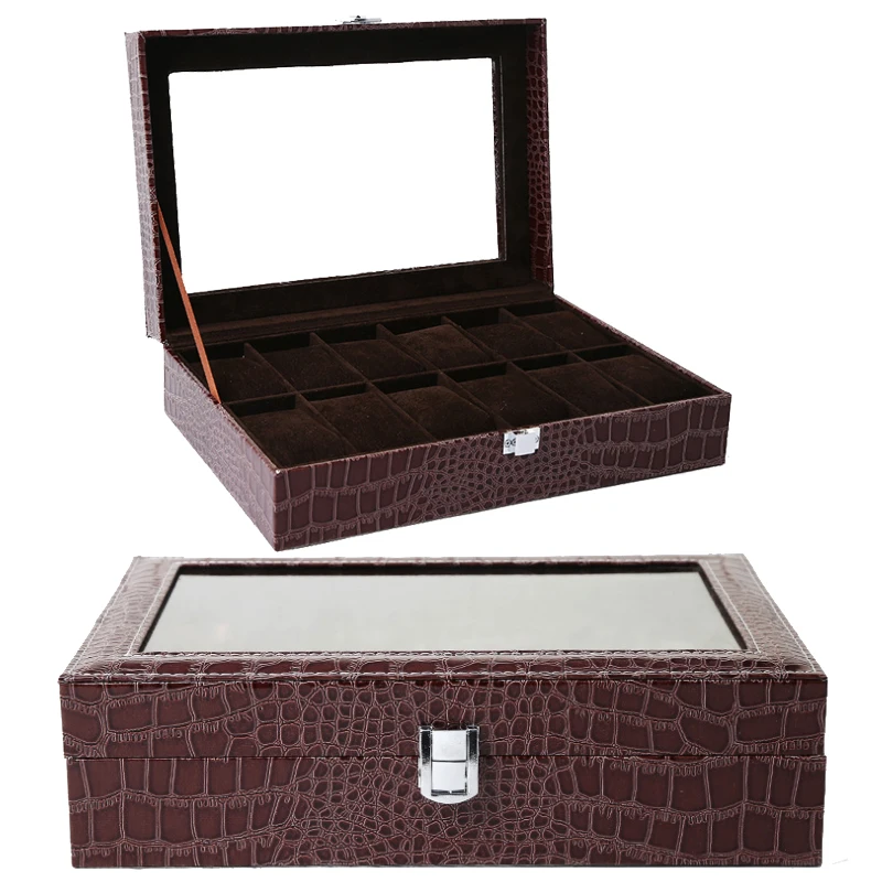

12 Grids Handmade Watch Box Clock Box Time Box Watch Case for Watch Holding