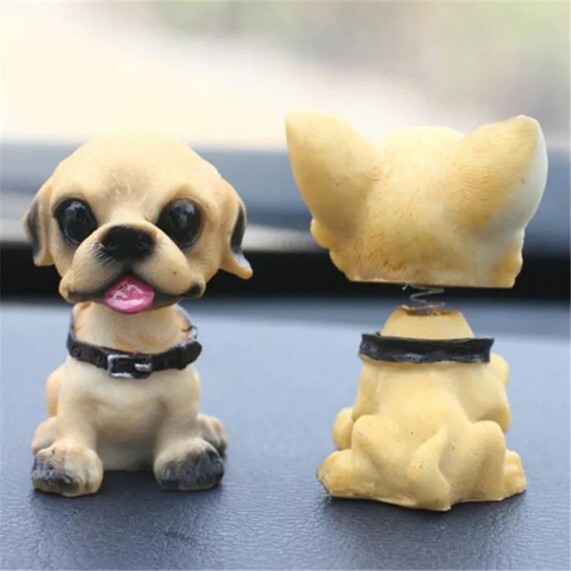 1pc Cute Shaking Head Resin Dog Puppy Figurines Auto Interior Dashboard Toys Home Desktop Furnishing Decor Gifts Random Style|Статуэтки и