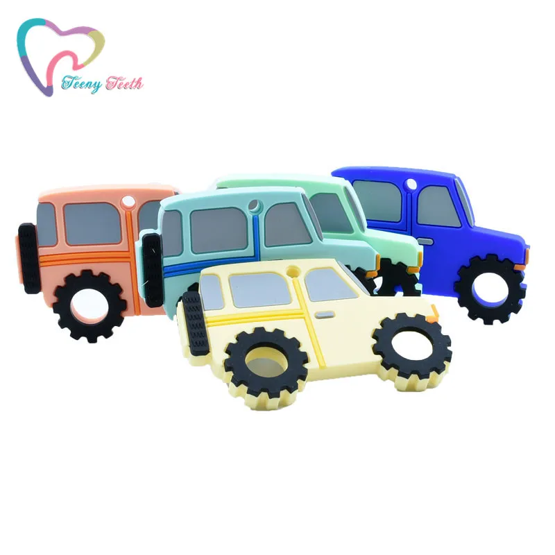 1 PC Newest Silicone Jeep Car Teether Baby Portable Shower Chewing Pendant Nursing Sensory Teething Pacifier Dummy Toys Gift