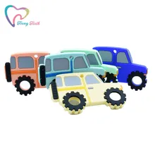 1 PC Newest Silicone Jeep Car Teether Baby Portable Shower Chewing Pendant Nursing Sensory Teething Pacifier Dummy Toys Gift