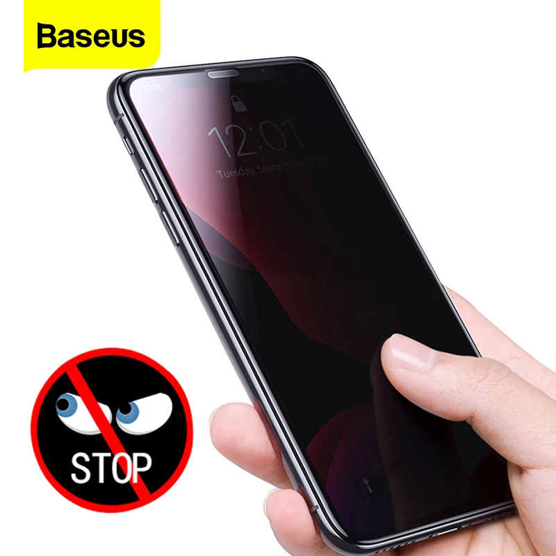 Baseus 2pcs 0.3mm Screen Protector Tempered Glass For iPhone 11 Pro Max Anti Peeping Protective Cover For iPhone 11 Glass Film