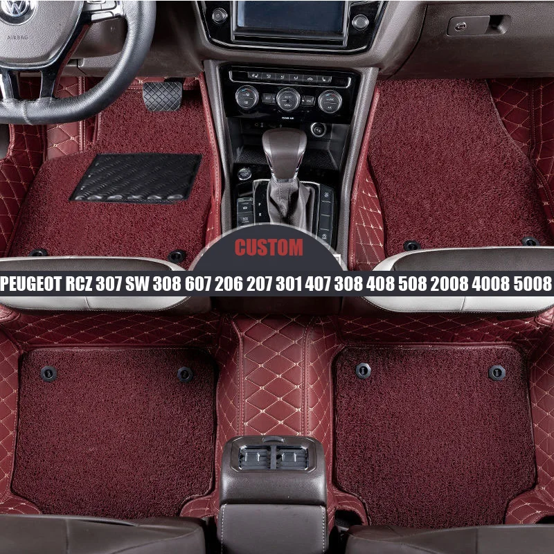 Автомобильные коврики автомобильные аксессуары для peugeot RCZ 307 sw 308 607 206 207 301 407 408 508