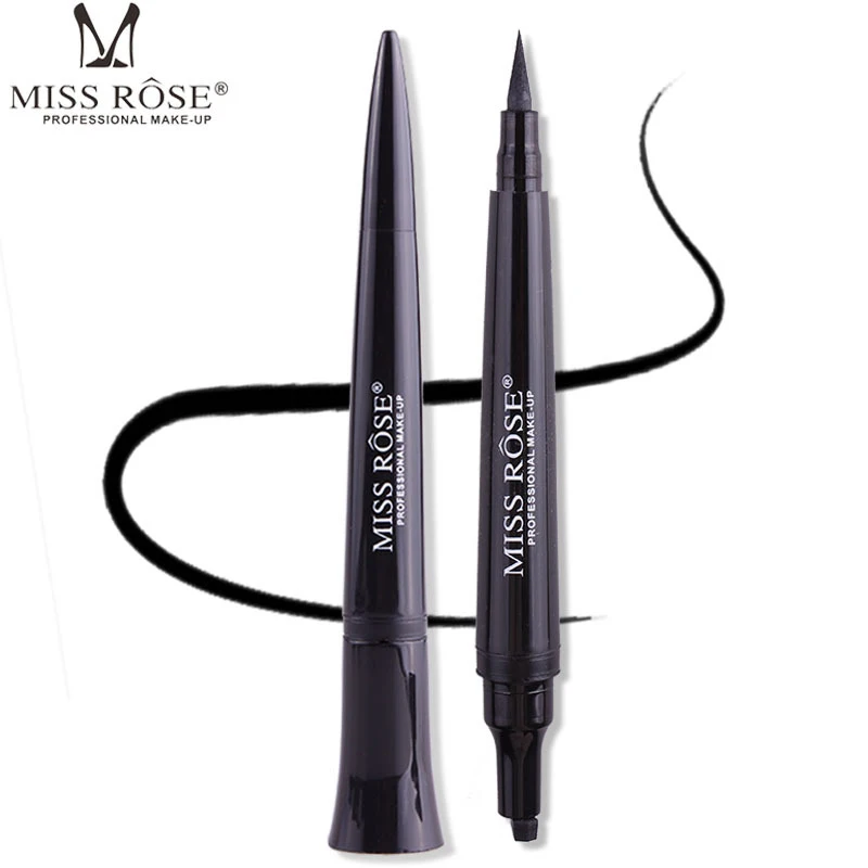 New Ultra Black Eyeliner Pencil Stamp Double Heads Liquid Eye Liner Waterproof Long-lasting Eyeliner SCI88