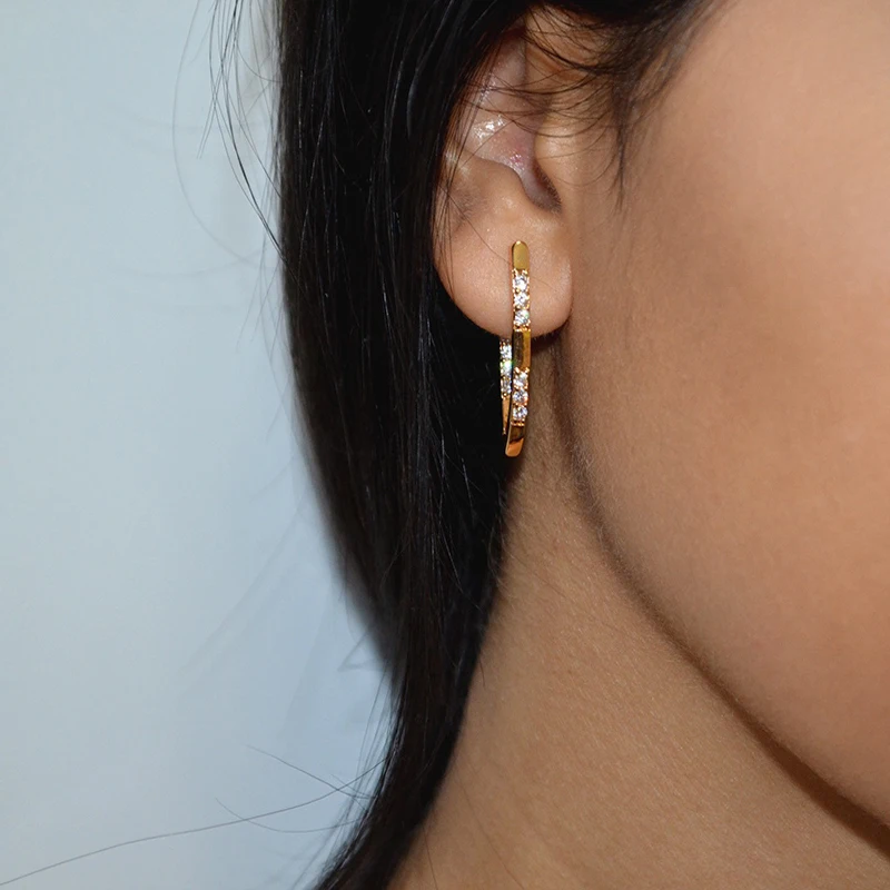 Женские медные серьги гвоздики MAIKALE Простые Длинные корейские V образной формы с