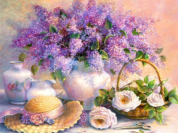 FA9808 HUACAN Diamond Painting Flowers Cross Stitch Diamond Mosaic Full Layout Painting Diamond Embroidery Flowers Full Set Decoration - Цвет: FA9808