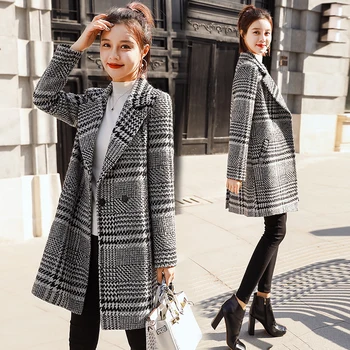 

Fashion Women's Woolen coat Female Long Section 2020 New Korean Version Of The Self-cultivation Wild Woolen coat Women Outerwear
