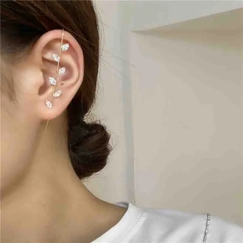 Piercing Earring Crystal Crawler Hook Hip Hop Stud Ear Jewelry Geometric Wrap | Украшения и аксессуары